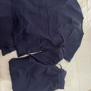 Mandala Navy Blue Scrub Set